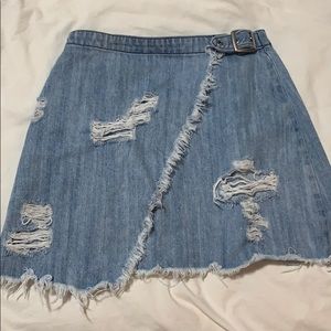 LF CARMAR denim wrap skirt